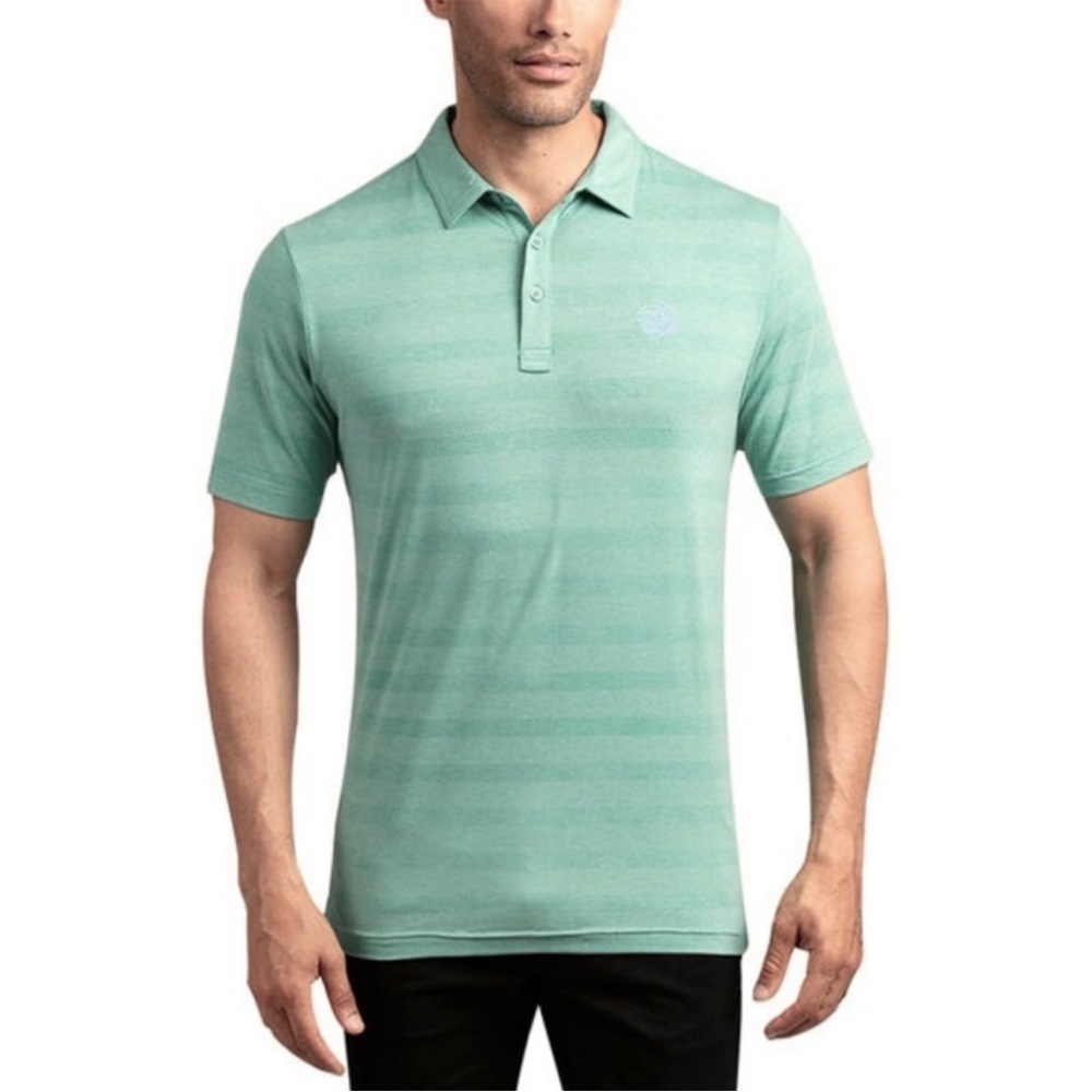 Lululemon Metal Vent Tech Polo Medium Sea Green / Dark Sea Green Heather Stripe